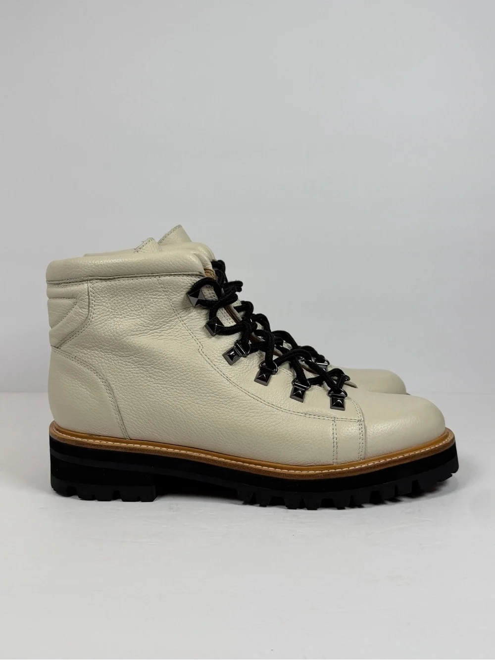 Marc Fisher Men’s Cream‎ Leather Upper Interior-Stamped Boot 11M